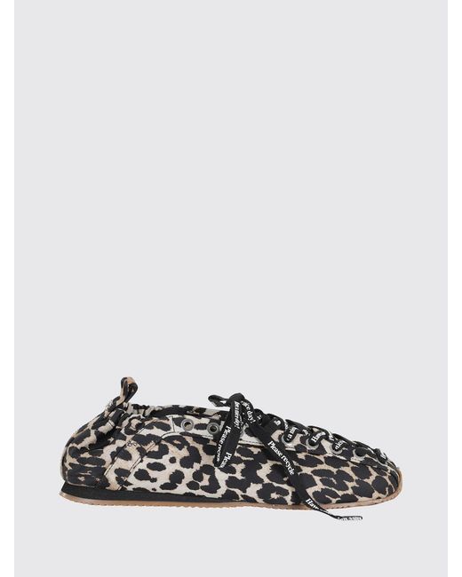 Ganni White Sporty Animal Print Ballerina Flats
