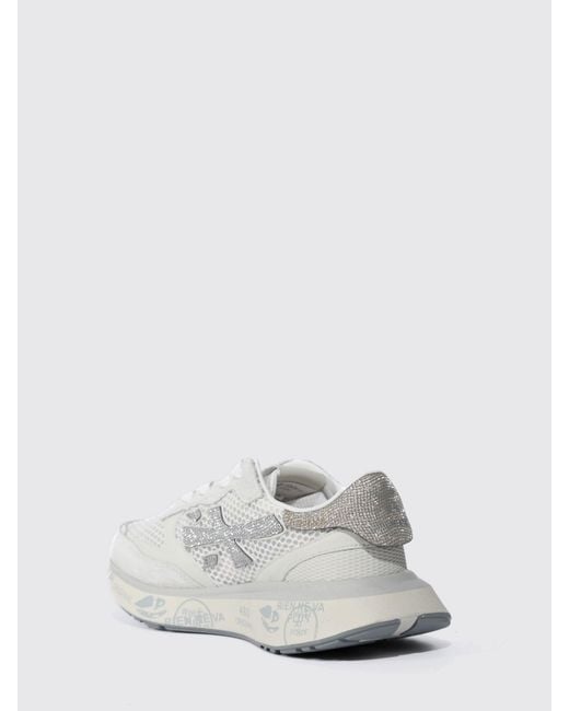 Premiata White Lauryn Suede And Mesh Sneakers