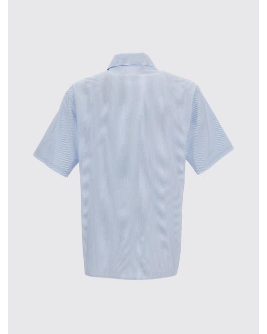 MM6 by Maison Margiela Blue Striped Cotton Shirt for men