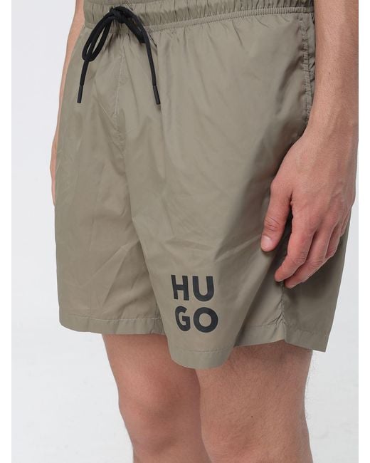 HUGO Natural Polyester Boxer Swim Trunks for men
