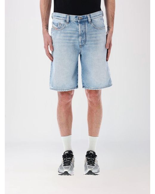 DIESEL Blue Denim Cotton Shorts for men