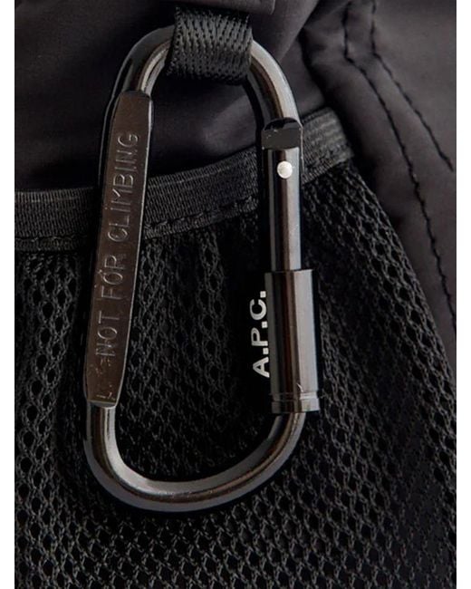 A.P.C. Black Utility Nylon Shoulder Bag With Adjustable Strap And Snap Hook for men