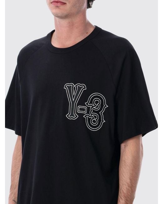 Y-3 Black Cotton T-Shirt With Logo for men
