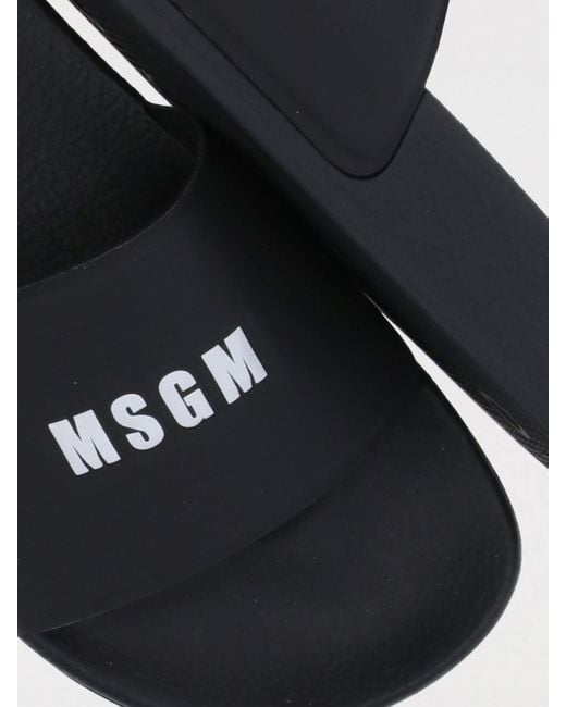 MSGM White Flat Sandals