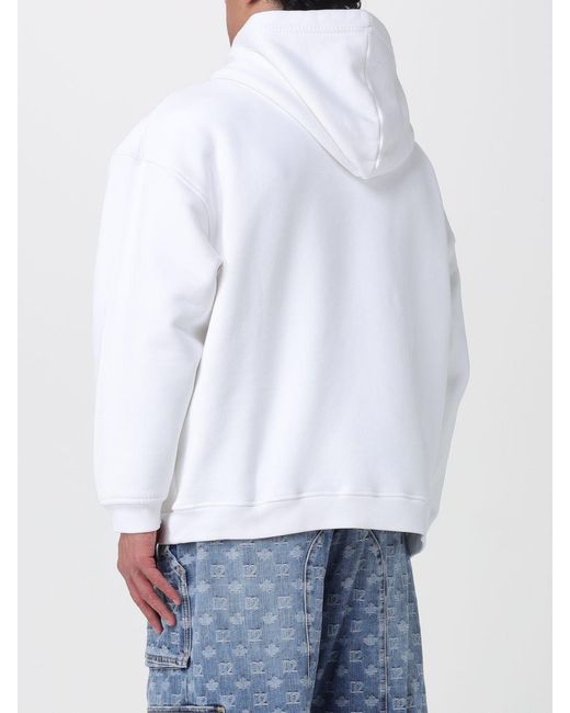 DSquared² White Cotton Hoodie With Logo for men