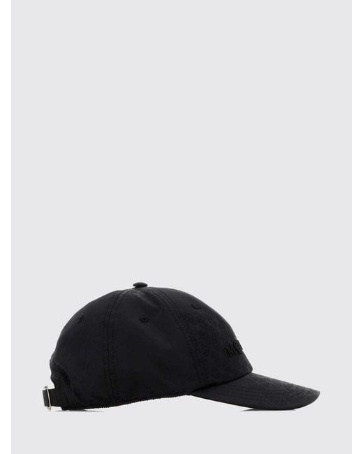 McQueen Black Nylon Hat With Embroidered Logo for men