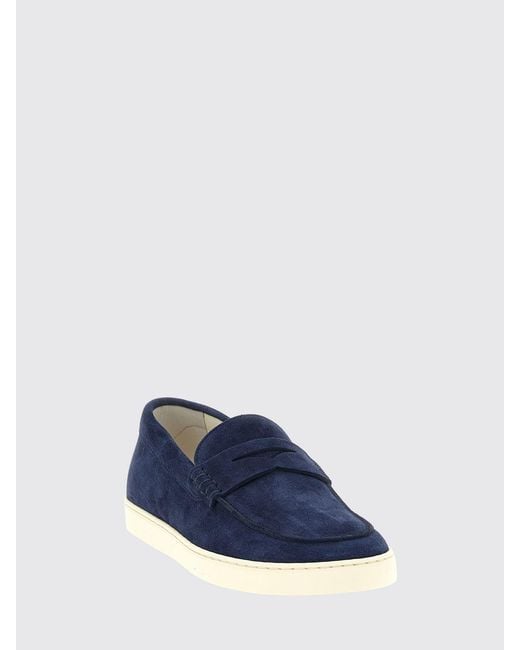Brunello Cucinelli Blue Suede Loafers for men