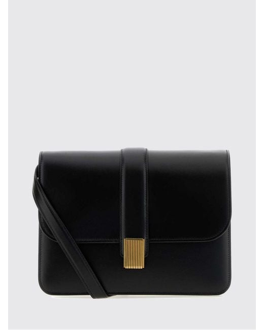 Khaite Black Blake Smooth Calfskin Leather Crossbody Bag With Flap