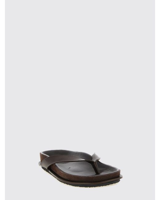 Jacquemus White The Tatanes Calfskin Thong Sandals With Low Heel