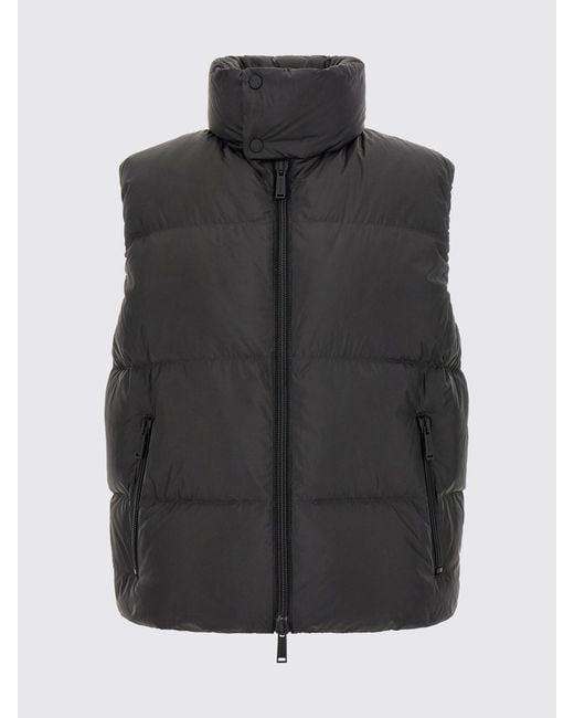 DSquared² Black Slim Fit Padded Nylon Gilet With High Neck And Logo for men
