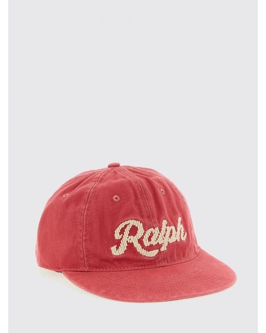 Polo Ralph Lauren Red Ribbed Cotton Velvet Hat for men
