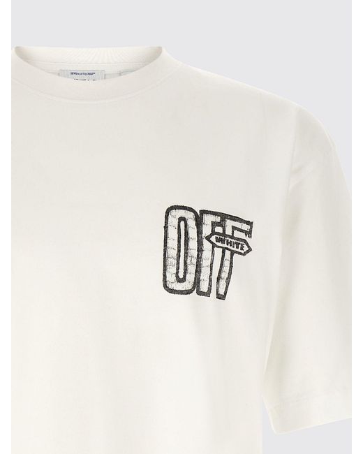Off-White c/o Virgil Abloh White Cotton T-Shirt With Contrast Arrow Logo On The Back for men