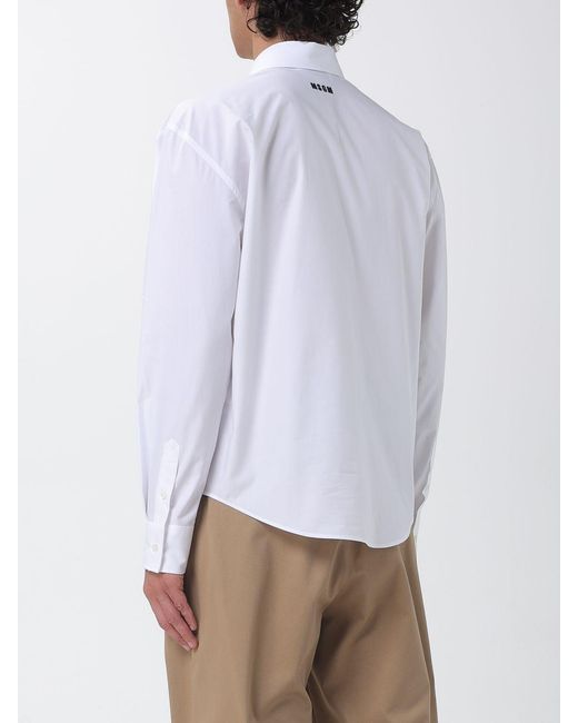 MSGM Gray Printed Cotton Shirt for men