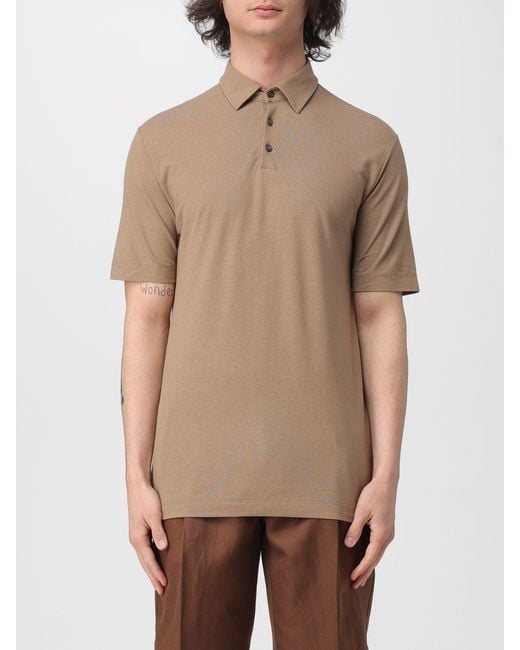 Zanone Natural Basic Cotton Polo Shirt for men