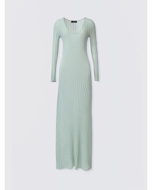 Fabiana Filippi Green Long Cotton Knit Dress