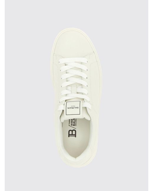 Balmain White B-Court Leather Sneakers for men