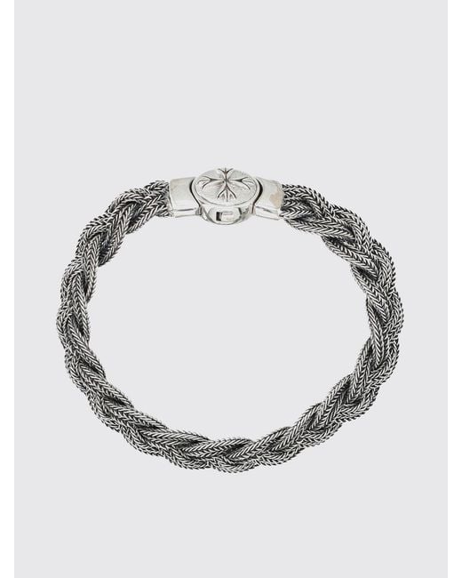 Emanuele Bicocchi Metallic 925 Bracelet With Flat Braid for men