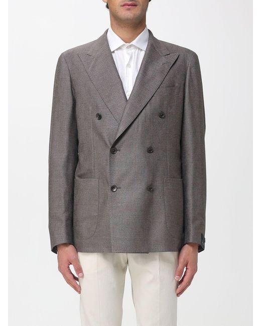 Tagliatore Gray Double-Breasted Blazer for men