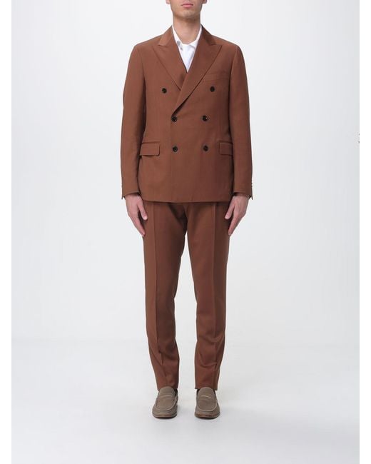 Lardini Brown Wool Double-Breasted Dress for men