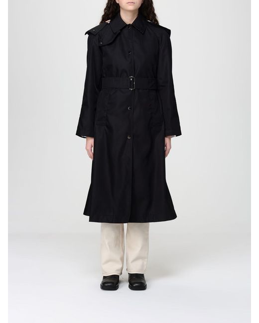 Burberry Blue Double Breasted Cotton Trench Coat