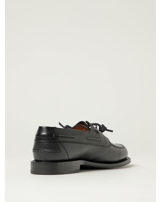 DSquared² Black Boat Shoe With Lace-Up Fastening And Round Toe Shape for men