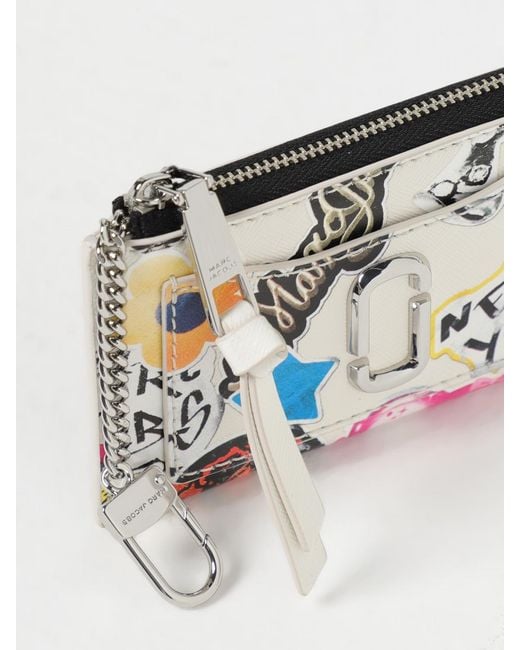 Marc Jacobs White Sticker Snapshot Compact Wallet