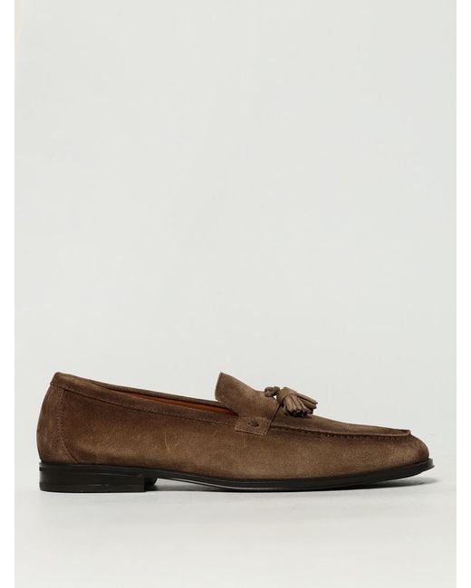 Doucal's Brown Suede Loafers With Tassels for men