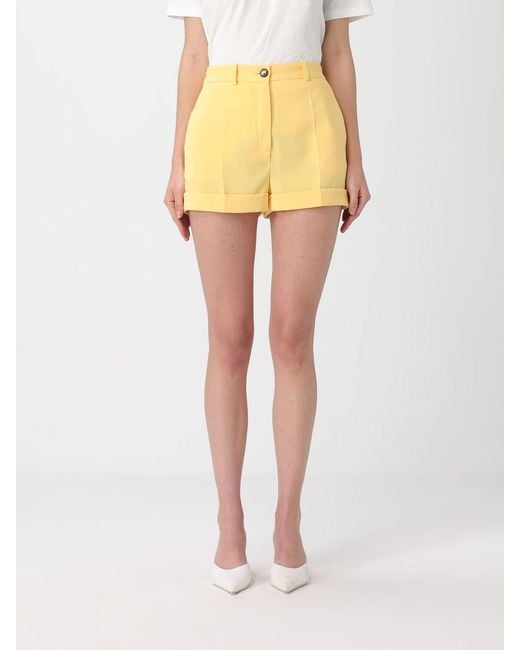 Elisabetta Franchi Yellow Crêpe Shorts