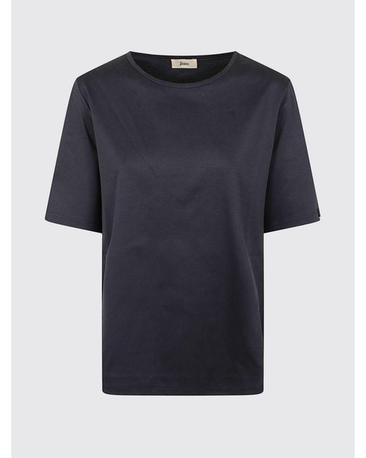 Herno Blue Short-Sleeved Crew Neck T-Shirt