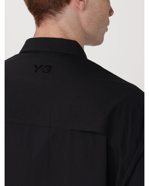 Camicia Utility in cotone di Y-3 in Black da Uomo