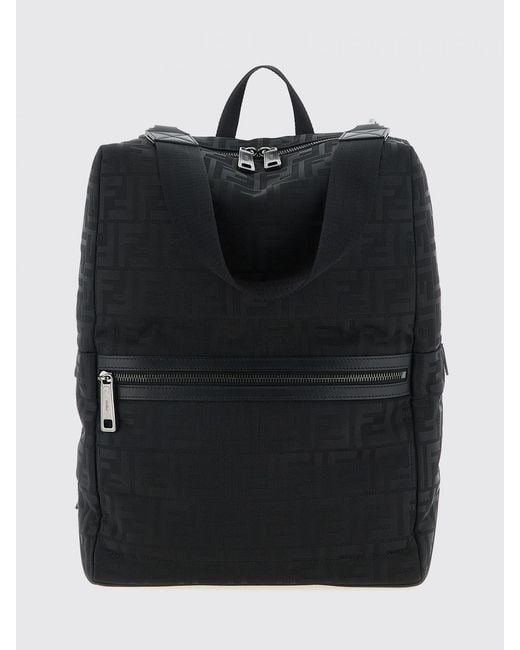 Fendi Black Lui Polyamide Backpack With Jacquard F Monogram for men