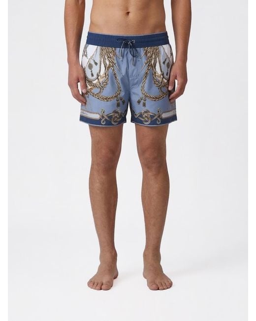 Dolce & Gabbana Blue Dolce &Amp Gabbana Printed Nylon Swimsuit for men