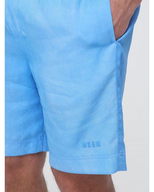 MSGM Blue Lyocell Jogging Shorts for men
