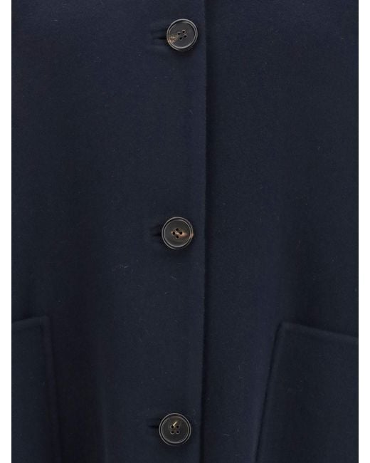 Max Mara Blue Single-Breasted Short Coat