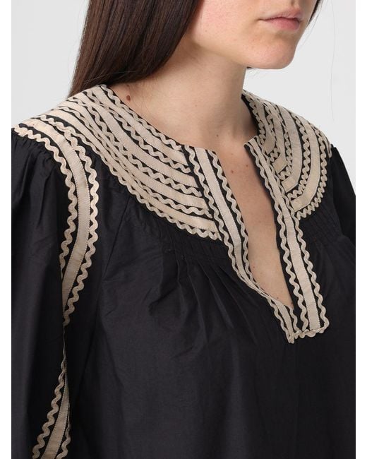 Ulla Johnson Black Laurenza Cotton Poplin Blouse