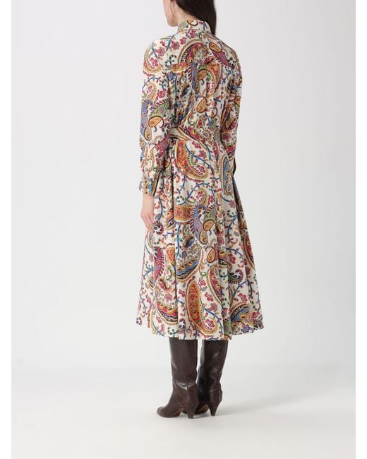 Etro Natural Cotton Paisley Print Shirt Dress