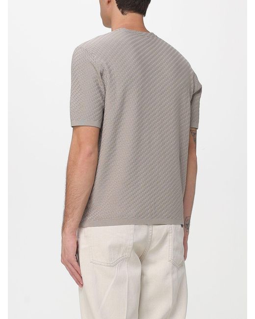 Emporio Armani Gray Viscose Blend Crewneck Sweater for men