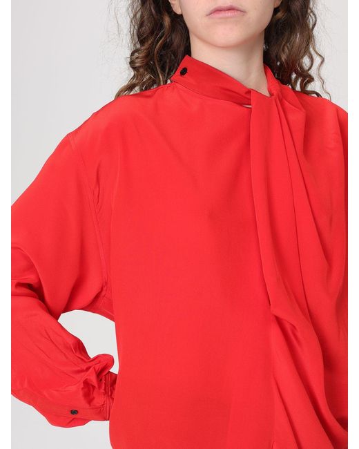 Victoria Beckham Red Silk Shirt