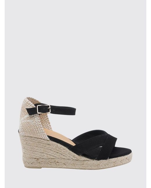 Castaner Natural Bruna Mid-Wedge Canvas Espadrilles With Adjustable Ankle Strap