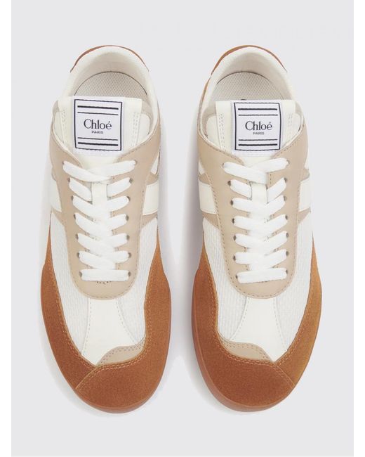 Chloé White ChloÉ Kick Leather And Mesh Sneakers