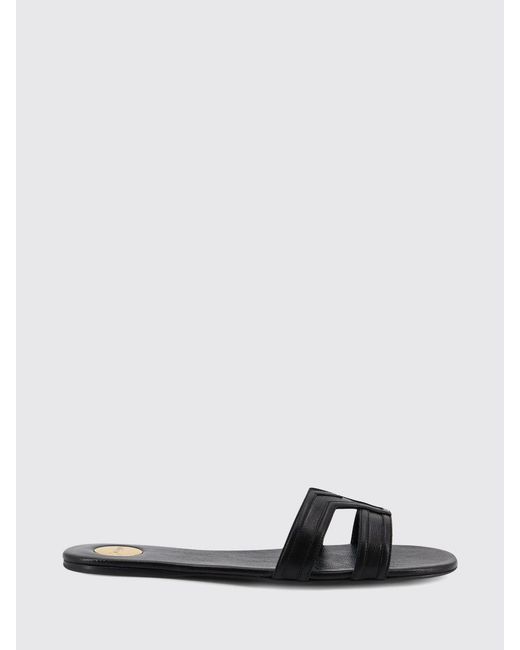 Saint Laurent White Mabrouka Vegetable-Tanned Leather Slippers