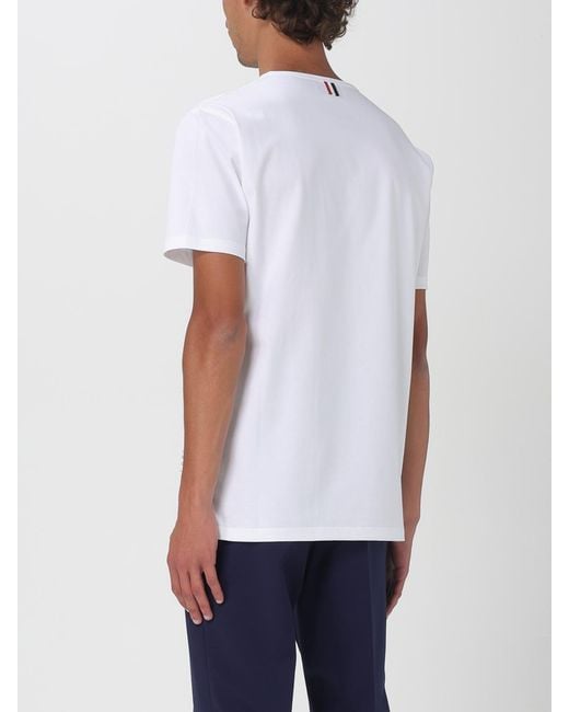 Thom Browne White Basic Cotton T-Shirt for men