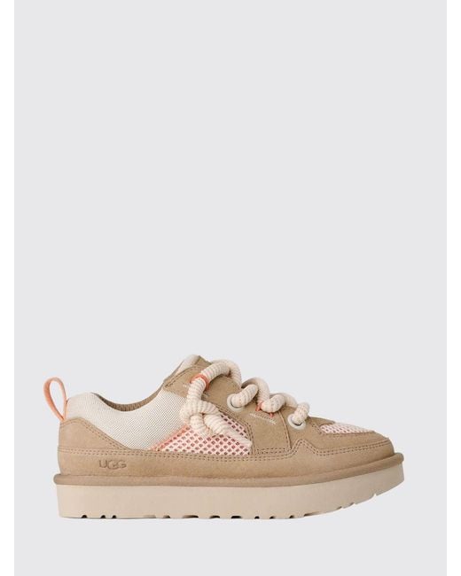 Ugg Natural Lo Lowmel Suede And Mesh Sneakers