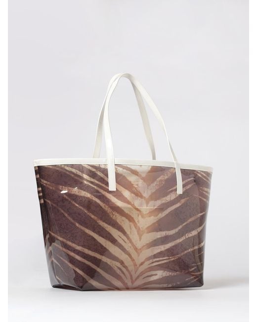 Just Cavalli White Animal Print Pvc Bag