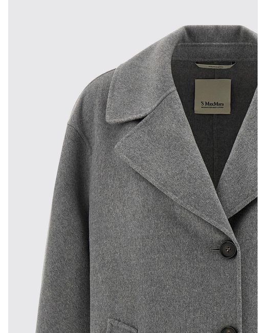 Max Mara Gray Single-Breasted Coat