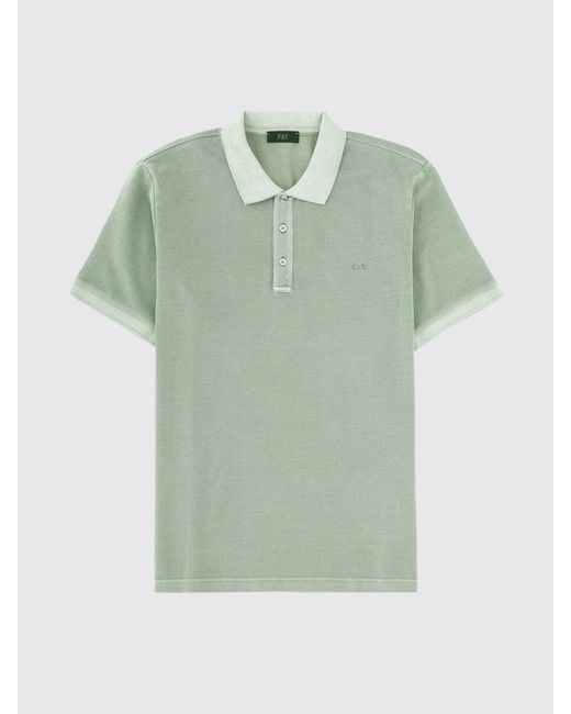 Fay Green Cotton Polo Shirt With Logo for men