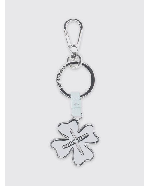 Coccinelle White Four Leaf Clover Keychain