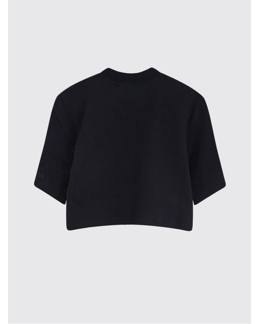 Balenciaga Black Cotton Blend Crop T-Shirts