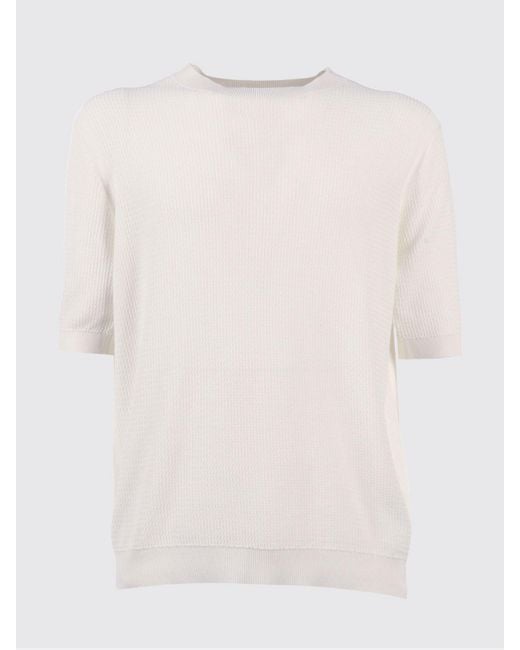 Ballantyne White Cotton Crew Neck Sweater for men