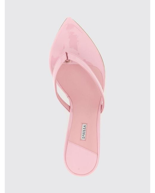 Le Silla Pink Gisele Patent Leather Sandals